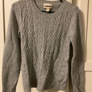Banana Republic Gray/Silver Wool-blend Knit Sweater Size Small